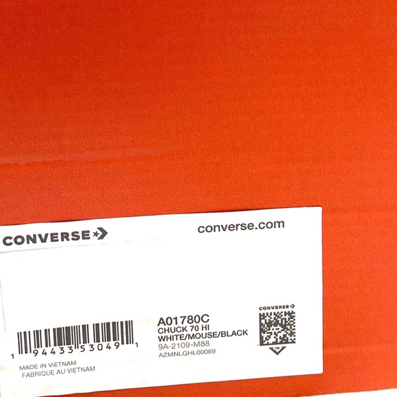 Converse Chuck 70 High White Mouse Shoes Casual Suede Canvas Men's Size A01780C - Picture 9 of 10